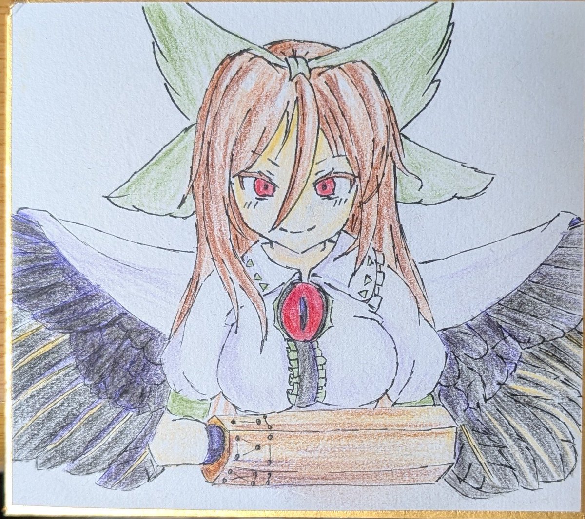 AntaresuSk's tweet photo. お空ちゃん色紙できた
#霊烏路空 https://t.co/9Ag2aXb64d