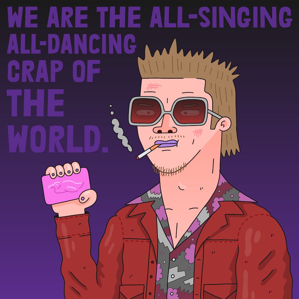 metarizon_eth's tweet photo. Have to give it up for @psychrome and the @mfmeatbags .  I spent time in ‘97 watching parts of Fight Club be filmed in downtown L.A.  Now brought onchain. https://t.co/NzRjULLdfS