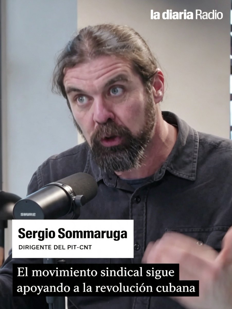 ElInformante_10's tweet photo. 🔴 𝗣𝗜𝗧-𝗖𝗡𝗧 𝗦𝗜𝗘𝗠𝗣𝗥𝗘 𝗖𝗢𝗡 𝗟𝗔𝗦 𝗗𝗜𝗖𝗧𝗔𝗗𝗨𝗥𝗔𝗦

▶️ Sergio SOMMARUGA, uno de los cabecillas del PIT-CNT, fue a la radio del pasquín comunista La Diaria a expresar la "solidaridad" de la burocracia sindical uruguaya con una dictadura que lleva 67 años. 

Asco. https://t.co/wYrXLWLYX7