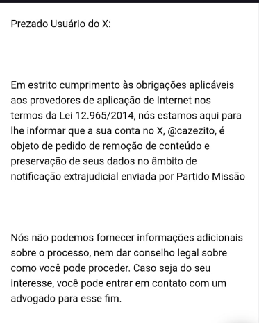 cazezito's tweet photo. 🚨🚨

CENSURA ❓

O Partido Missão (Mijão) apresentou notificação extrajudicial junto ao X (antigo Twitter) requerendo a remoção de uma série de postagens, além do bloqueio da conta da Cazézito Tv. 

E aí, torcedores, esses vagabundos sentiram muito ou pouco? Soltem o verbo aí nos comentários!⚽️🏆🗣️

Avisamos que seguiremos fazendo o nosso jornalismo independente, que incomoda poderosos.

 NÃO RECUAREMOS UM CENTÍMETRO. Vamos para cima desses CANALHAS!!
