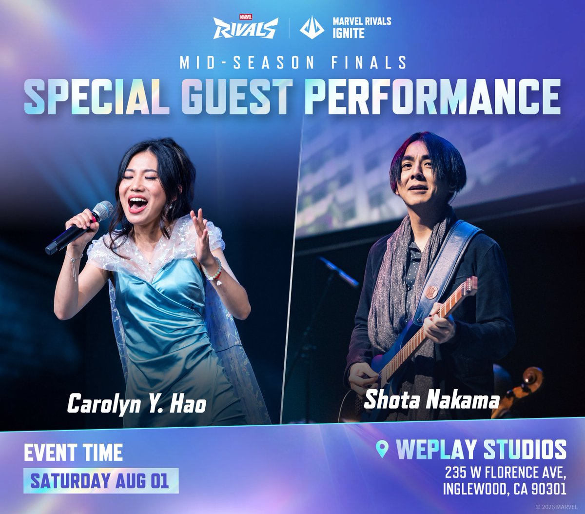 RivalsEsports's tweet photo. Heroes. Voices. Music. One unforgettable stage. 🎤
Meet the artists and voice talents joining us for the Mid-Season Finals Grand Finals! https://t.co/fUzomzVnFB