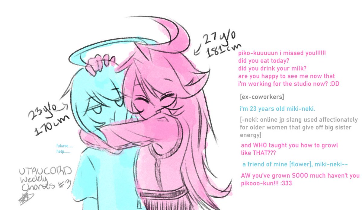 nigelcovers's tweet photo. despite piko looking so annoyed in this i promise he loves her just as much LOL #vocaloid https://t.co/4eFNER9Eq5