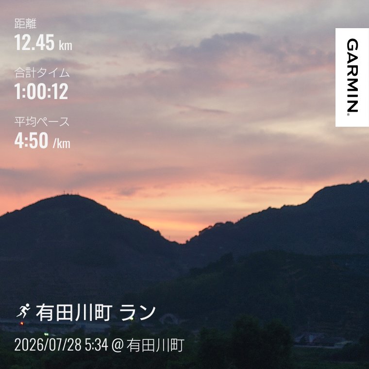 black48me's tweet photo. 本日のランニング終了しました🏃🏻‍♂️
朝5時30分スタートの朝ラン。
スタート時少し風があり少し涼しく感じましたが、走っているとやっぱり暑く滝汗状態、12kmで本日はストップしました😊 https://t.co/kyWWzsLYmf