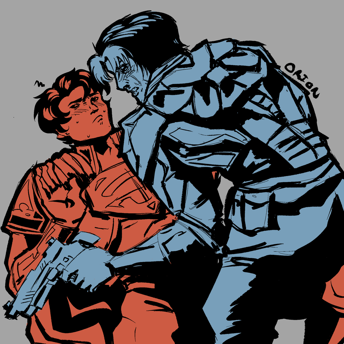 Wonder0sho's tweet photo. A #primehood doodle . Or a #primeknight doodle? I was actually going to color this, but I hate drawing the Arkham knight armor. It’s so hard! https://t.co/t0PEnbYu7I