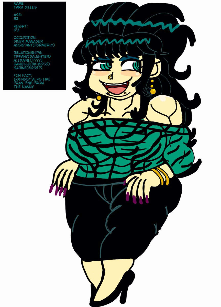 NerdyBoyWeebs's tweet photo. More redesigns/remakes: 
Emma-The giantess mother if Dove 
Goldie-Now the super cop sister of Beth
Tara-the Peggy Bundy,Fran Fine talking mother of Tiffany
Aqua-The Boss of Dane

#art #ocart #oc #digitalart #milf #gilf #muscularwomen #bbw #chubby #bosslady #blasian https://t.co/aWIcyIu3kd