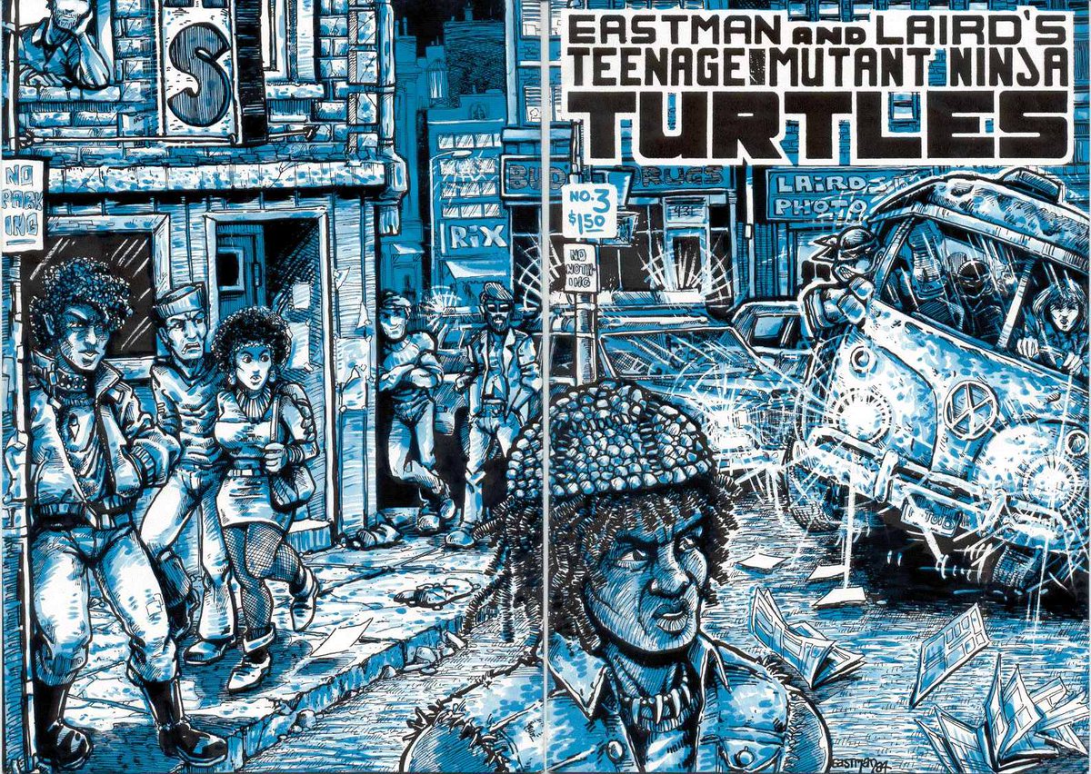 TheOldTurtleDen's tweet photo. THROWBACK: The cover art for Teenage Mutant Ninja Turtles issue 3

released March, 1985

(🎨 Kevin Eastman) https://t.co/u2kbpDl8VY