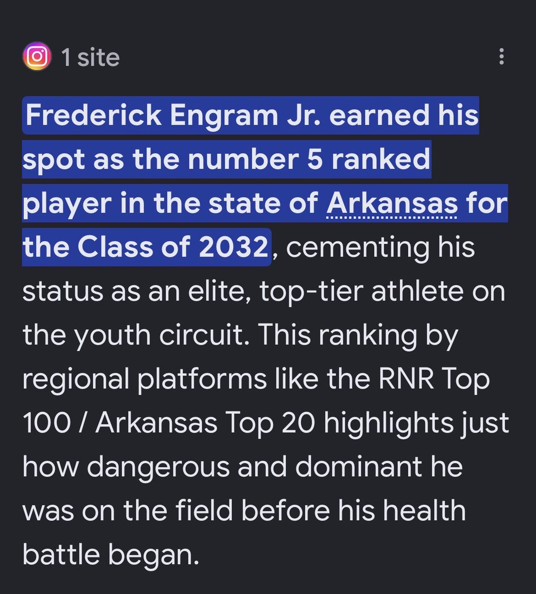 thefredericke's tweet photo. They counted me out. God wasn’t finished. Ranked #5 in Arkansas, battled back from a spinal cord stroke, and now I’m ready to get back on the field. Coaches, I’m ready to work. 🏈 #AGTG #RecruitMe #ClassOf2032 https://t.co/sgJBBnEGQ1