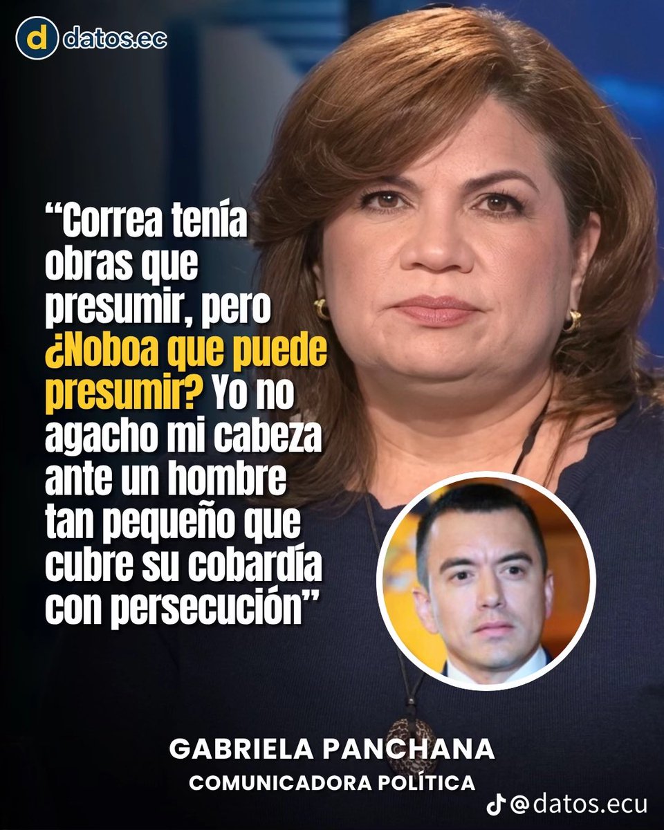 elinformante84's tweet photo. Opino igual..

Aprenderá a las malas que NO SE PUEDE CALUMNIAR A NADIE Y QUEDAR IMPUNE.

Mucha soberbia la de esta señora que hasta acusó SIN PRUEBAS a la empresa de #LosNoboa de traficar drogas e insinuó VILMENTE QUE DETRÁS DEL ASESINATO DE MONIKA SILVA ESTABA @DanielNoboaOk 

Insolente y Soberbia..tendrá una mancha en su record policial..