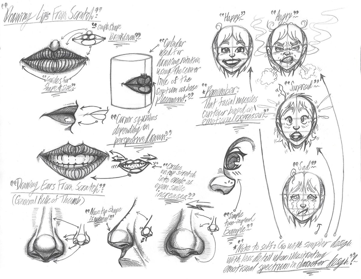 JaySneed10's tweet photo. More lessons on facial expressions on lip reactions and a bonus re-posted revisit on lip placement.
#udemy #artlecture #facialexpressions #lips #mouths #traditionalart #sketches #blackandwhite #classnotes #pencil https://t.co/FyxY8Yya9y