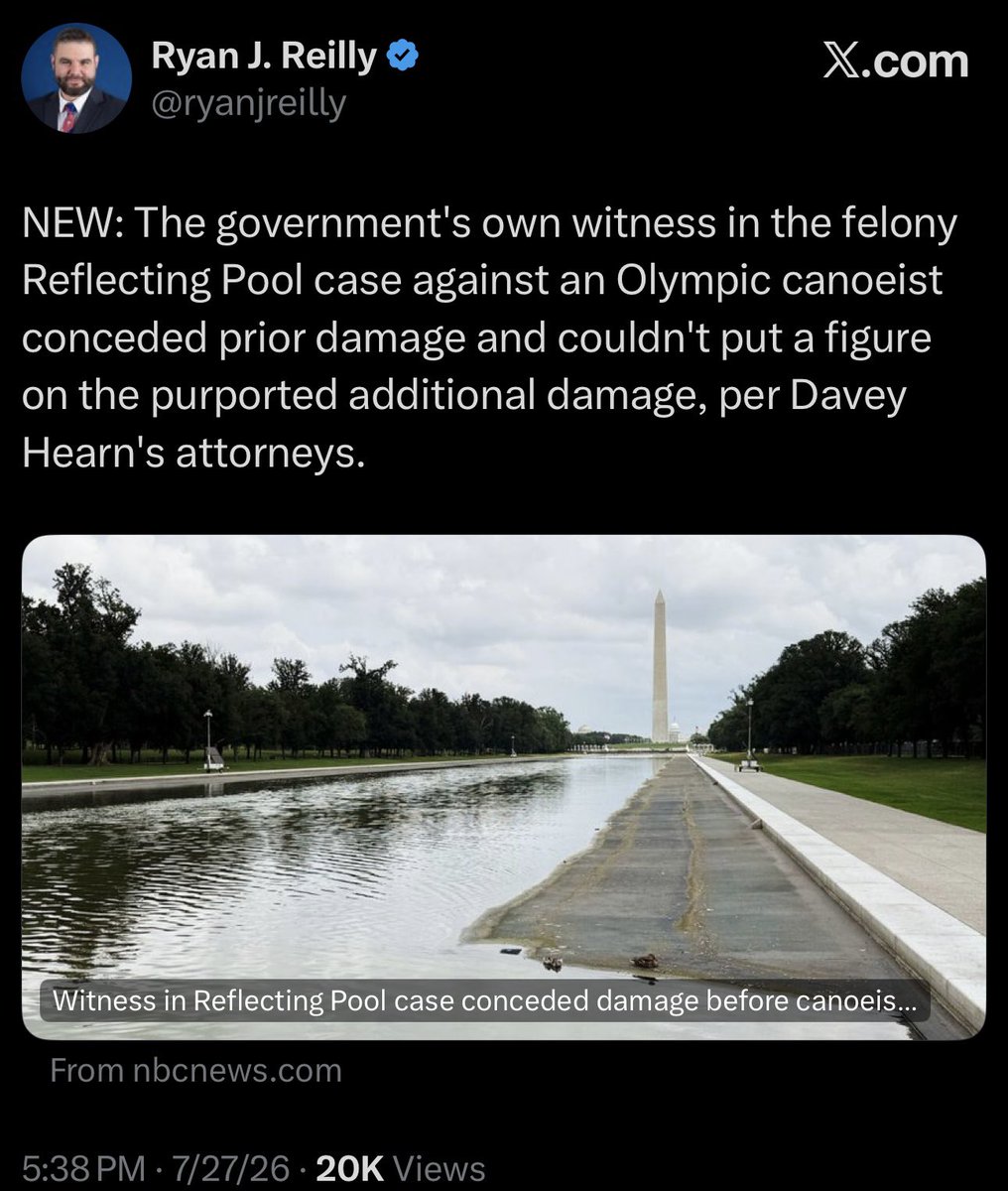 RonFilipkowski's tweet photo. It’s a damn disgrace that an innocent man who represented America in multiple Olympics and did nothing wrong was arrested and charged with a federal crime by hack Jeanine Pirro solely because Trump doesn’t want to admit he fucked up the pool with his usual incompetence. https://t.co/52dAdu4ZBu