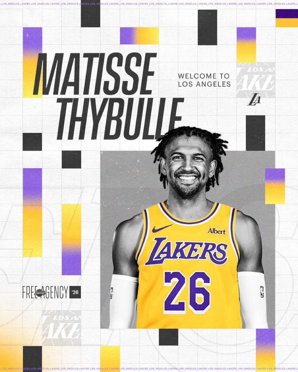MJacobsLF's tweet photo. The #Lakers have made the Matisse Thybulle signing official. He’ll wear #26

Welcome to the #Lakeshow @MatisseThybulle 🫡 https://t.co/WE4tJgB2oi