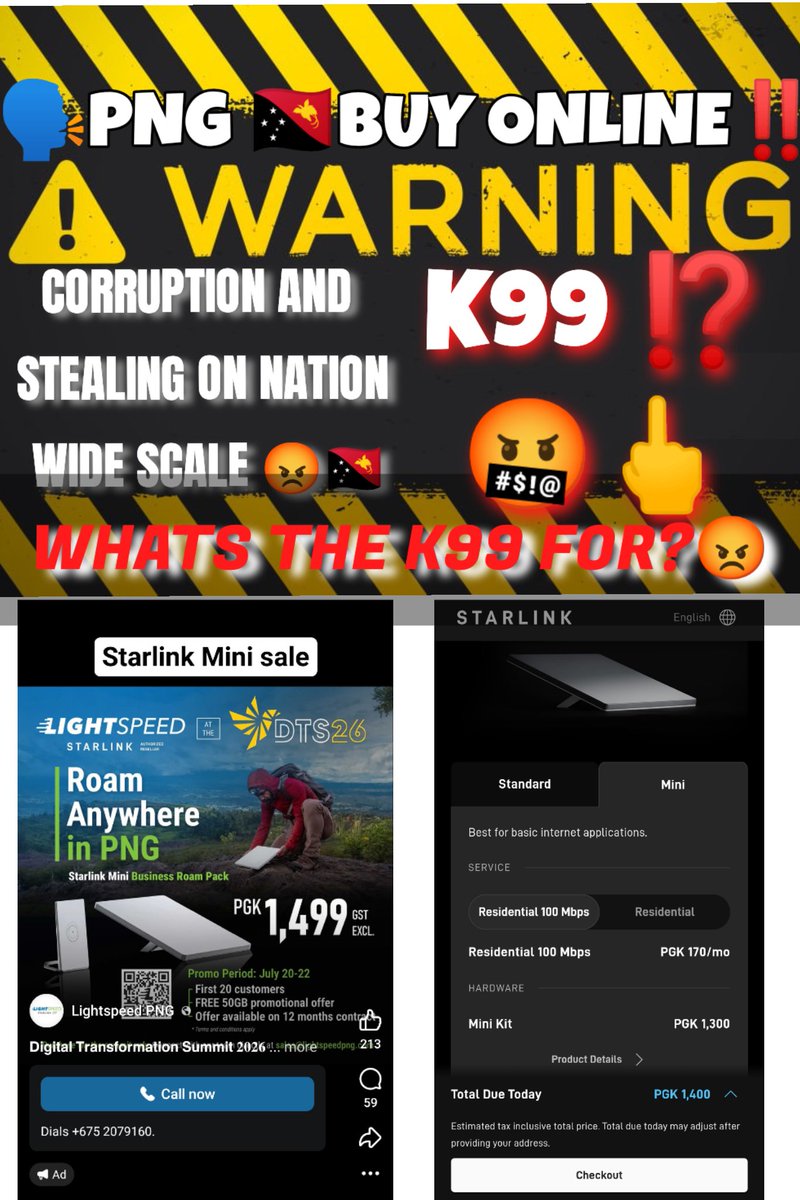 winare45385's tweet photo. starlink Papua New Guinea reseller Light
Is threatening to take me to court because he couldn't get the fcl deals and was charging extra on the Retail price ..I exposed his fault ..threatening me .see my post and see his Facebook bm to me @elonmusk @ElonXNews0 @ElonXNews0 https://t.co/8O27Zzs8OG