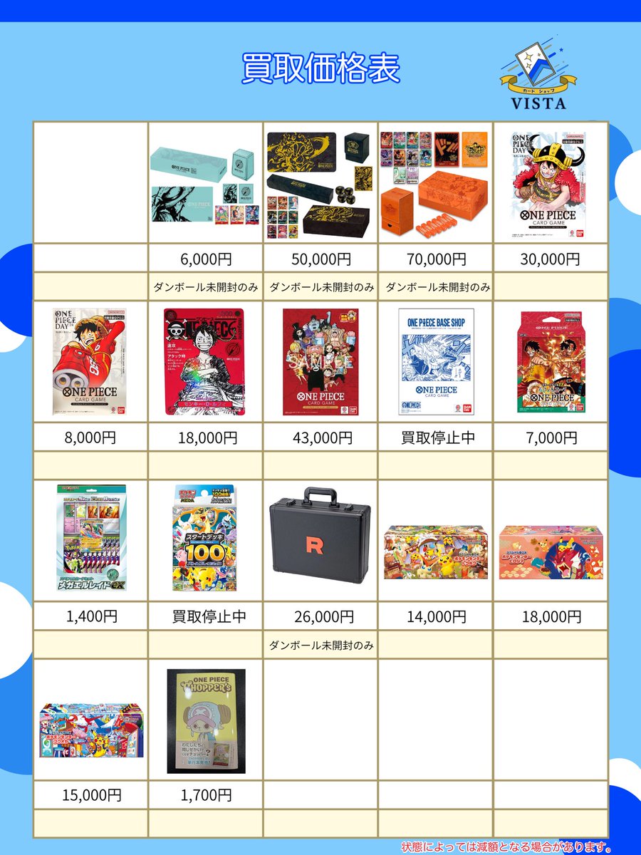 7月28日 ポケモンカード.ワンピースカード.遊戯王のその他買取表になり