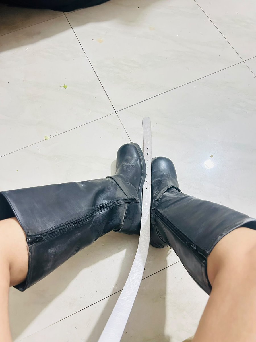 yourmistress101's tweet photo. "Every scuff on these boots tells a story of discipline. If you're worthy enough to admire them, do it with respect and remember exactly where you belong." https://t.co/IyAOqyRNe1