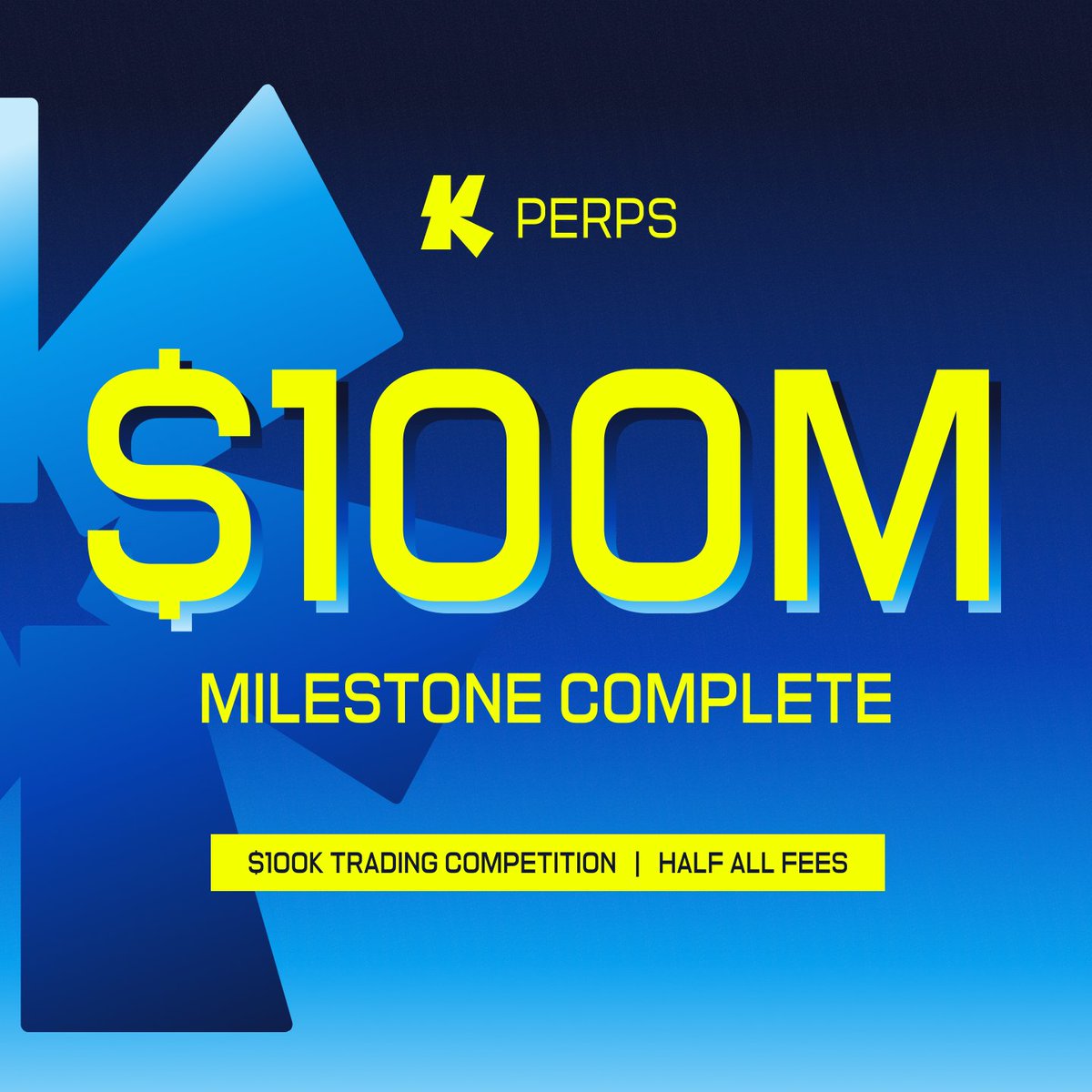 katanaperps's tweet photo. $100M in Competition 6 and we have still have over a week left! 

Half off fees and a $100K prize pool. Let's see how far we can push this. https://t.co/TIfz5vTmeN