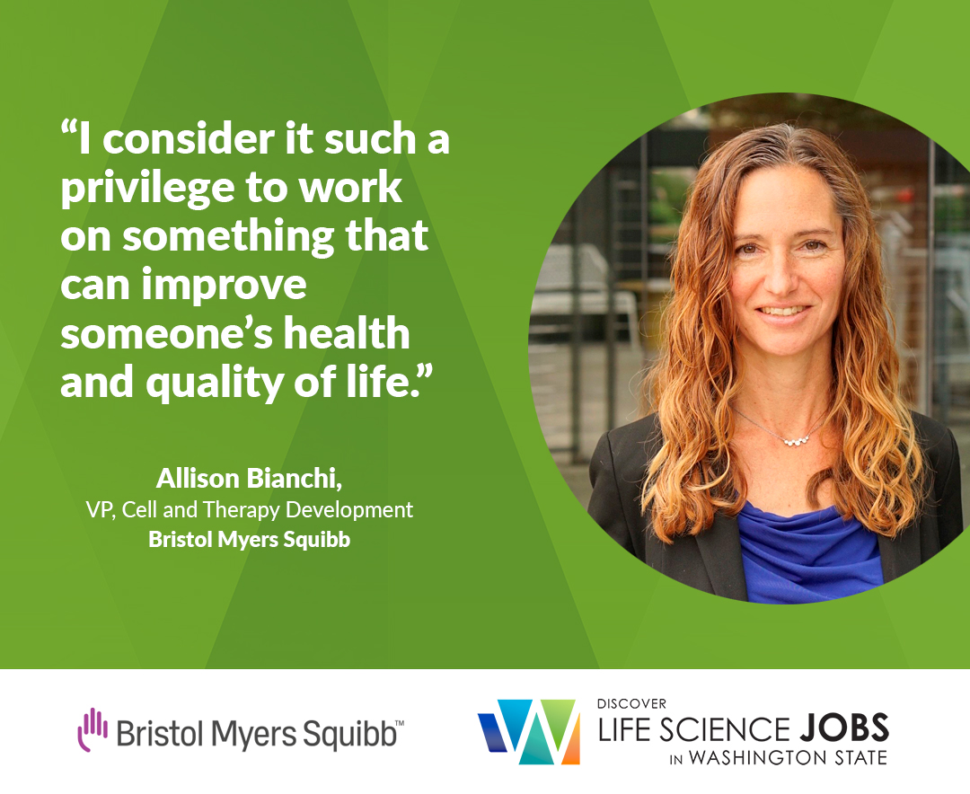 LifeScienceWA's tweet photo. Washington isn’t just where science happens – it’s where leaders grow.

Allison Bianchi, VP of Cell Therapy Development at @bmsnews, shares valuable lessons from decades of leading biotech innovation right here in WA.

More: https://t.co/35jXyuagx4

#FindYourBestLifeinWA #BMS https://t.co/YqdM7w8VDh