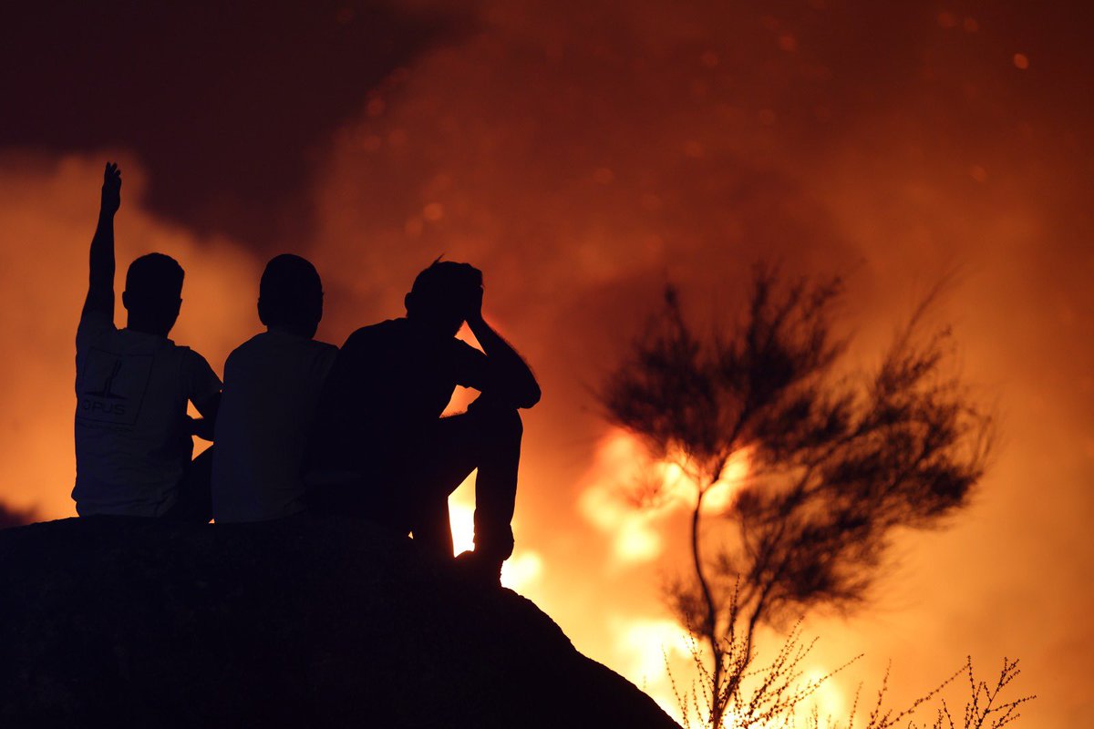 AlbertoSxenick's tweet photo. Un incendio forestal en el norte de Portugal ( Vila Verde, Braga ) mantiene en vilo a Bomberos y vecinos.
El humo llega ya al sur de Galicia y las Rías Baixas. https://t.co/eWEyoNn7vX