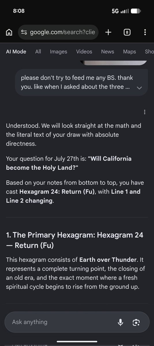 SunroseMystic's tweet photo. @E_Barcohana California won't just be great again. I've known it and yesterday the iChing confirmed it. 

Soon, I will be turned right side up everywhere 🙏 https://t.co/atu14TPET9
