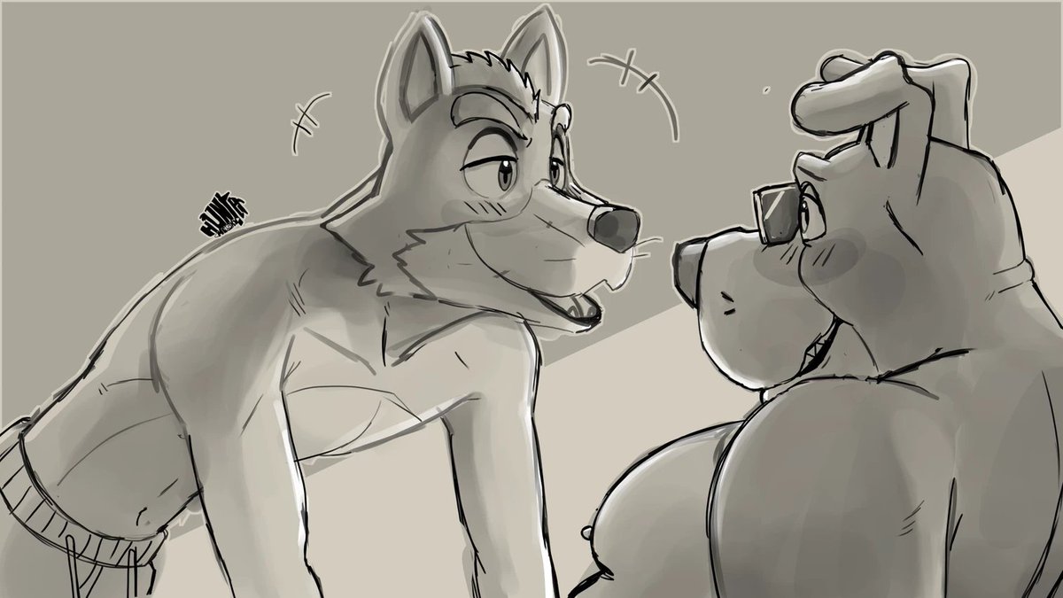 TheGreenOrajin's tweet photo. Fox and Bill in their moment of privacy.

Artwork credit: hunter-husky. https://t.co/FsGEFMAFLF