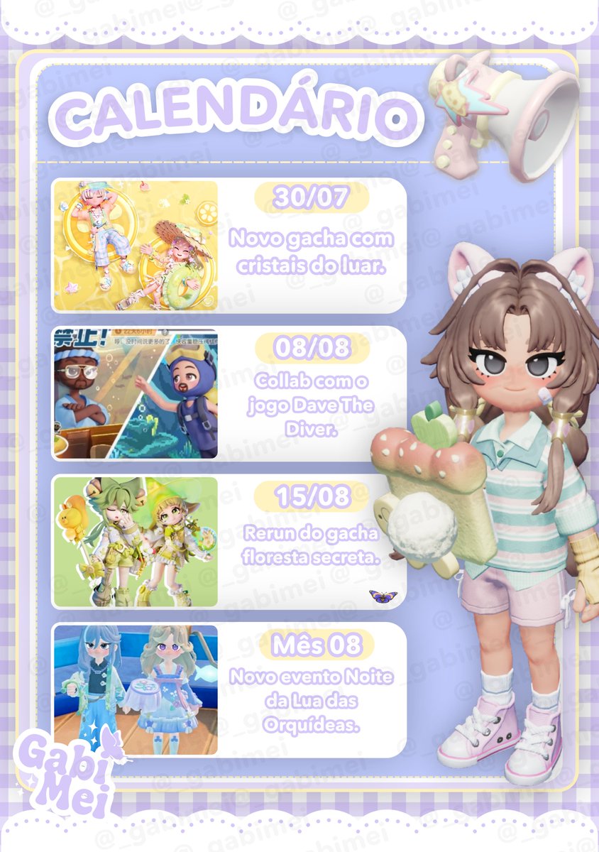 _gabimei's tweet photo. Calendário  das novidades já reveladas que chegam ao Heartopia nos próximos dias! Novos trajes, eventos, gachas, recompensas e muito mais. Confira tudo o que já foi anunciado!🦋#heartopia #ハートピア https://t.co/2NrV0WLM0K
