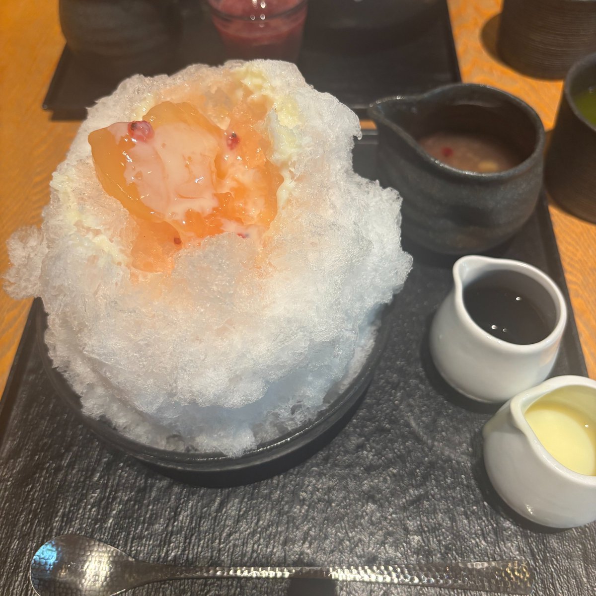 Ceres_inc_PR's tweet photo. おは #渋谷☁
今朝も過ごしやすい気温です\^o^/

この間食べたかき氷🥰
大好きなモモとほうじ茶の組み合わせが最高でした🍑

今日も１日よろしくお願いいたします🙇

#企業公式が毎朝地元の天気を言い合う https://t.co/teazAtURJ8