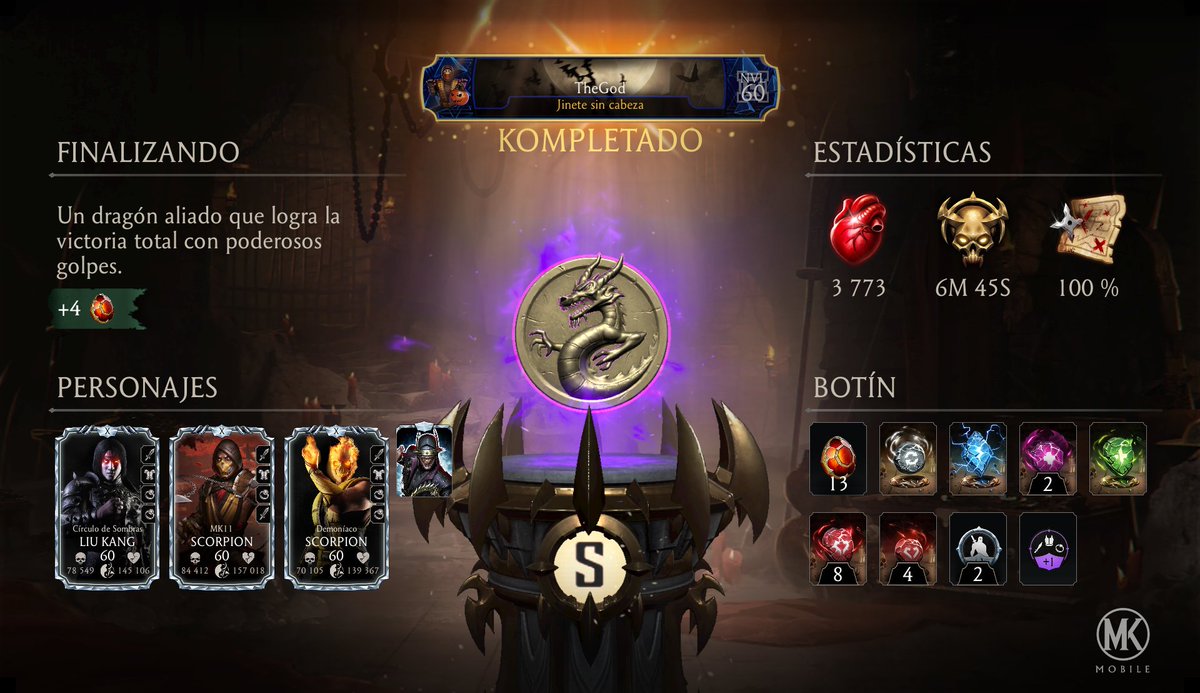 Nonphonehere's tweet photo. ¡Acabo de completar un recorrido de la Kripta en Mortal Kombat Móvil! Mira mis estadísticas. https://t.co/p7aMyxISWa