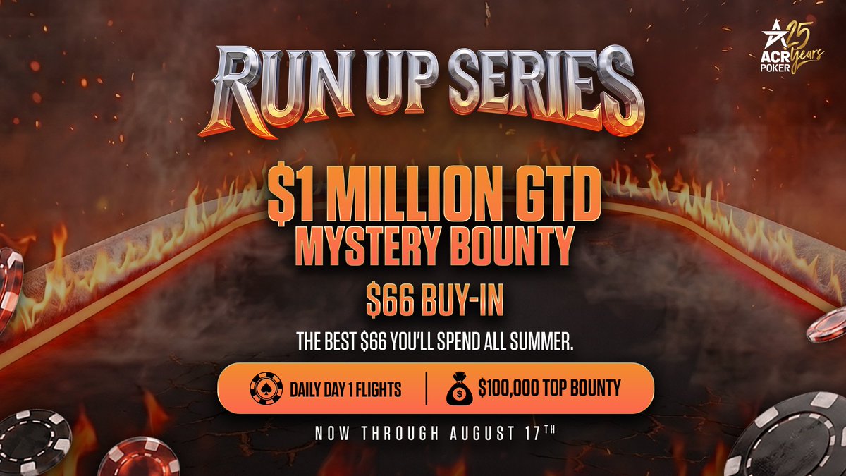 520AceOfSpades's tweet photo. RIGHT NOW. $66. A MILLION DOLLAR GUARANTEE.

That's the story I'm watching unfold.

Take the shot and join me in Day 2!

#ACRPoker #RunUpSeries #MysteryBounty https://t.co/pyChMNhIXc