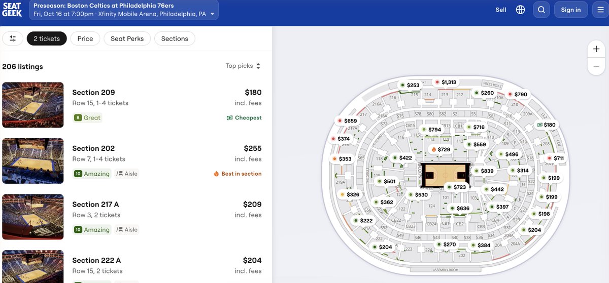 getctix's tweet photo. @FOS The price to see it in person: $180 get-in for his first home game, Oct 16 preseason (via SeatGeek, incl. fees) https://t.co/JGYHwm1oWh