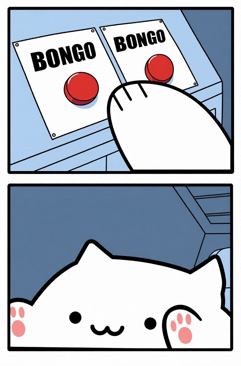 BongoCat_X's tweet photo. Be honest… Bongo Cat or Bongo Cat? There’s only one right answer. 😼 https://t.co/fk2csU4jfl