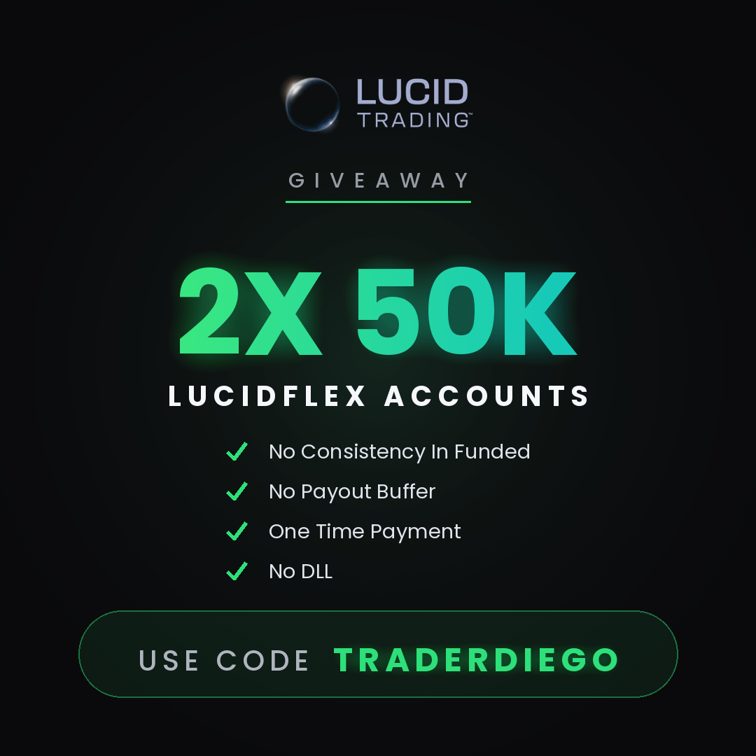 TraderDiegoX's tweet photo. 🔥 Giveaway Time!

2x 50K LucidFlex accounts, no consistency rule, no payout buffer!

→ Like + Repost
→ Reply with your worst trading habit
→ Sign up: https://t.co/NgeS6F8FLy

I draw the winners Friday, July 31. https://t.co/0eYdwE5vEV