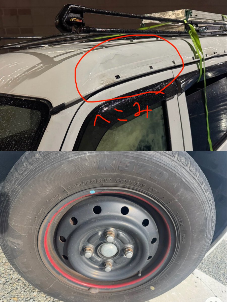 z3e98's tweet photo. 【拡散希望】車両盗難の目撃情報・ドラレコ映像提供のお願い
画像の通り、車と工具の盗難被害に遭いました。
【特徴】
運転席側のサイドガラス割られてます。
タイヤも特徴的かと思います。

どうかご協力の程よろしくお願いいたします。
 #拡散希望 #盗難 #大阪市 #住吉区 #情報 #ドラレコ https://t.co/sNXFX5Anbw