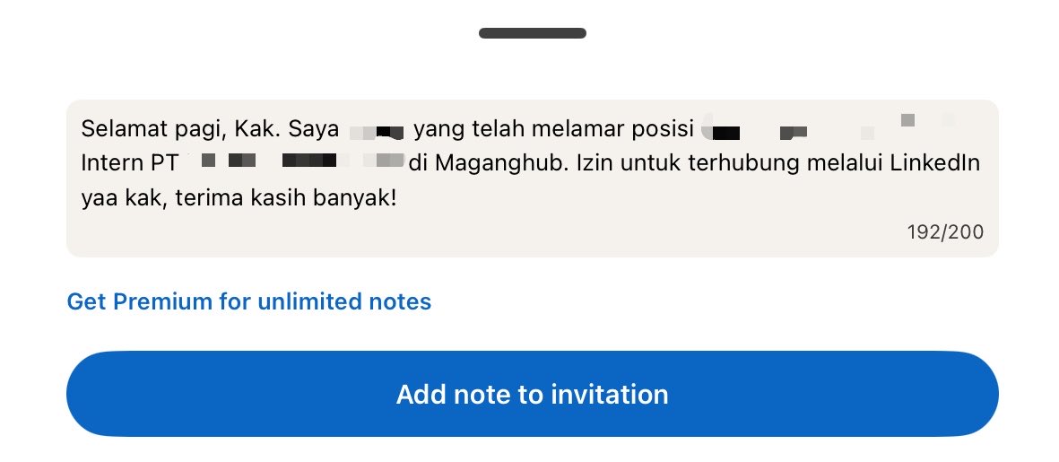 sunflowerinee's tweet photo. Buat yang daftar Maganghub, cobaa dehh cari LinkedIn rekruter tempat kalian daftar, try to connet with this note!!! Siapa tauu keliriik, good luckkk😍 https://t.co/mSaHJbGwZS