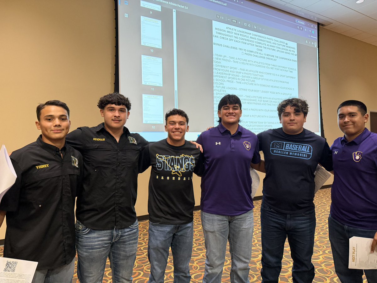 MikeyCastillo_2's tweet photo. Was an honor to represent McAllen Memorial for the 2nd year in a row at the MISD leadership conference. Had a great time collaborating with other leaders for all sports in my district! Excited to take on the leader role this season! #Gostangs https://t.co/oQQ9kVKtTU