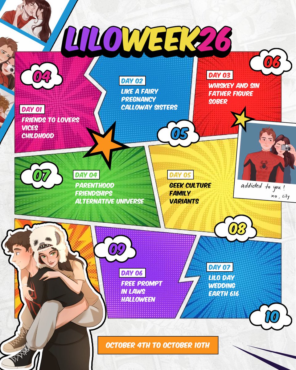 liloweek's tweet photo. 𝜗ৎ THE PROMPTS ARE HERE 🤍🕸

between october 4th and 10th, we'll spend a week celebrating the love between lily calloway and loren hale.

share your edits, fanarts, aus, moodboards, threads or whatever else you like. be creative and use #liloweek26 in your posts! https://t.co/P7sj4yP36G