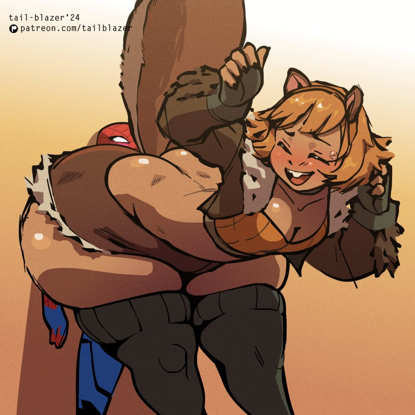 SquirrelGirlRP's tweet photo. Aww nuts, sorry I was so focused on the team fight that I didn't see you back there, I'll move out of your way now. Actually your face is kinda comfy, maybe just a few more minutes like this. https://t.co/tBLGlAbGSb
