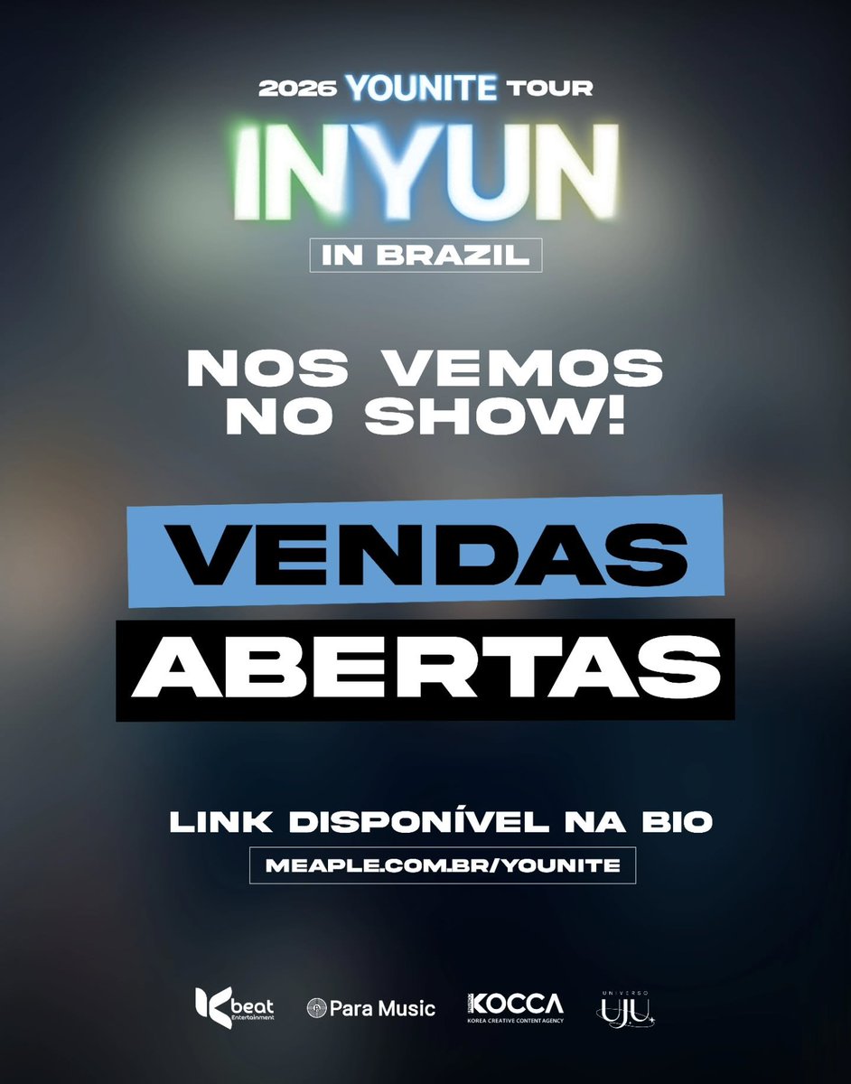 kbeat_enter's tweet photo. FORTALEZA, está chegando a hora! 💙

O @younite_offcl retorna ao Brasil para a 2026 YOUNITE TOUR – INYUN IN BRAZIL, levando toda a energia do grupo para uma noite inesquecível ao lado dos fãs.

📅 16/09
📍 Teatro Claro Mais

✨ Confira no carrossel mais informações sobre o show e garanta seu ingresso.

🎟️ Ingressos disponíveis no link da bio.

#KBeatEntertainment #Kpop #YOUNITE #2026YouniteTourInBrazil