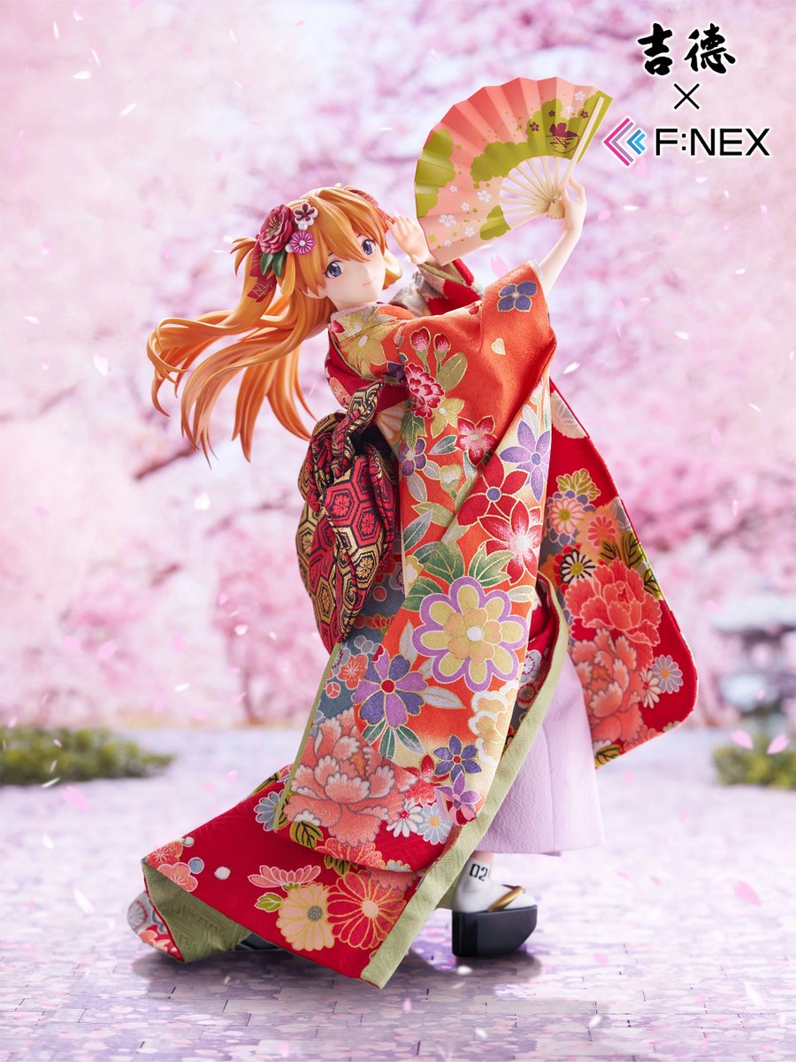 HobbyTigerJapan's tweet photo. Wow! Asuka and Rei reimagined as traditional Japanese dolls, made with real kimono fabric. These are a collaboration with Yoshitoku, one of Japan’s oldest doll makers😍. The details on the kimono, obi and gold embroidery look incredible. Coming to our store soon for pre-orders. #hobbytiger
