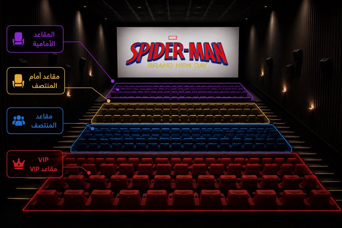fermini111's tweet photo. باقي يومين بس على فيلم Spider-Man الجديد!

عشان ما تخرب التجربة على غيرك، هذا الترتيب الإجباري للمقاعد في السينما حسب فهمك:

المقاعد الأمامية تحت الشاشة مباشرة: للي ما شاف ولا فيلم لمارفل سابقًا، والنصيحة الأفضل لك هي توفير قيمة التذكرة

أمام المنتصف بقليل: للي متابعته لعالم مارفل تعتبر متوسطة وسطحية

المنتصف: للي شاف عالم مارفل شبه كامل ومستوعب الأحداث الأساسية

المقاعد الخلفية الـ VIP: هذي حصريًا للجمهور الحقيقي اللي تابع عالم مارفل بالكامل وبكل تفاصيله

الرجاء الالتزام بالترتيب🚨🚨🚨