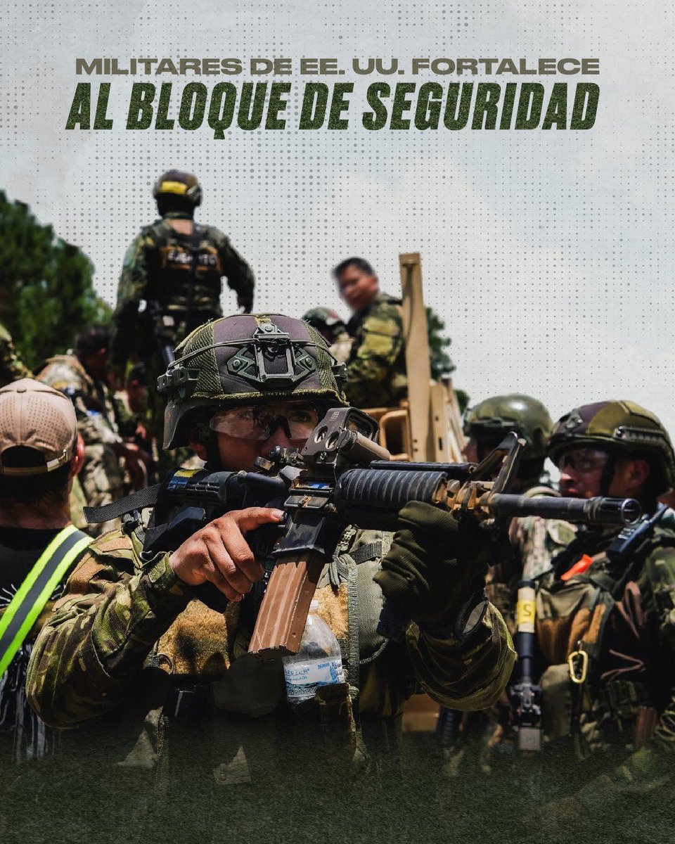 DefensaEc's tweet photo. 🚨 MILITARES DE EE.UU. ENTRENAN AL BLOQUE DE SEGURIDAD PARA COMBATIR EL NARCOTERRORISMO

📌 Conoce cómo las @FFAAECUADOR fortalecen sus capacidades mediante entrenamientos militares conjuntos con #EstadosUnidos, elevando su preparaci��n para enfrentar al narcoterrorismo y al crimen organizado transnacional.👊