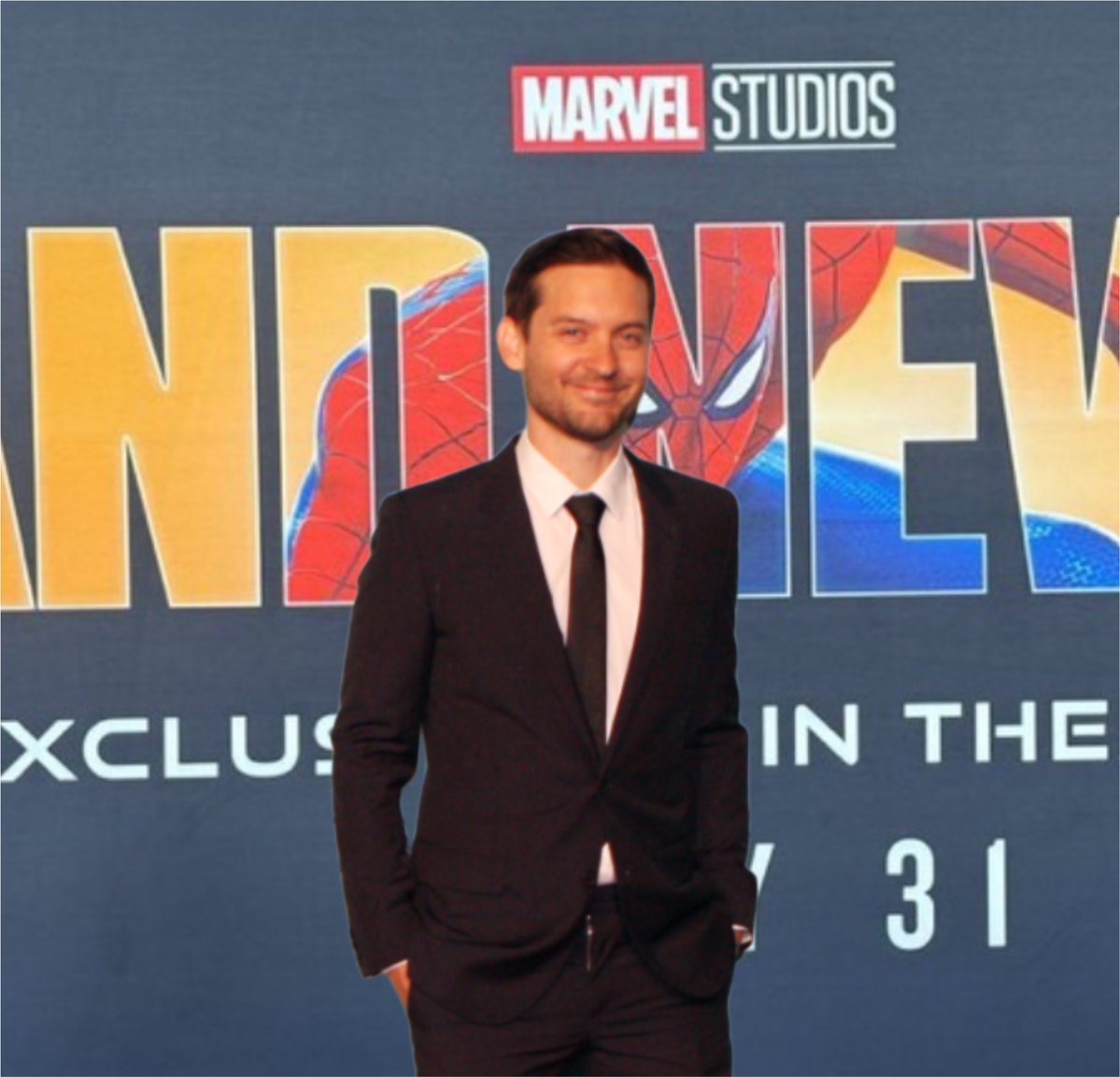 Beyondreporter1's tweet photo. Tobey Maguire at Spider-Man Brand New Day Premiere https://t.co/IzjMRUMT0Y