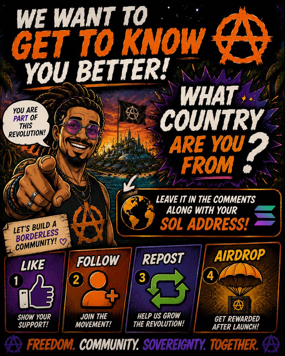 DefiAnarchy's tweet photo. Drop your SOL address to get in on the Airdrop! 
Like
Follow
Repost
For a bigger share of the airdrop, drop SOL address on all page posts! https://t.co/x6Hm22OOmM