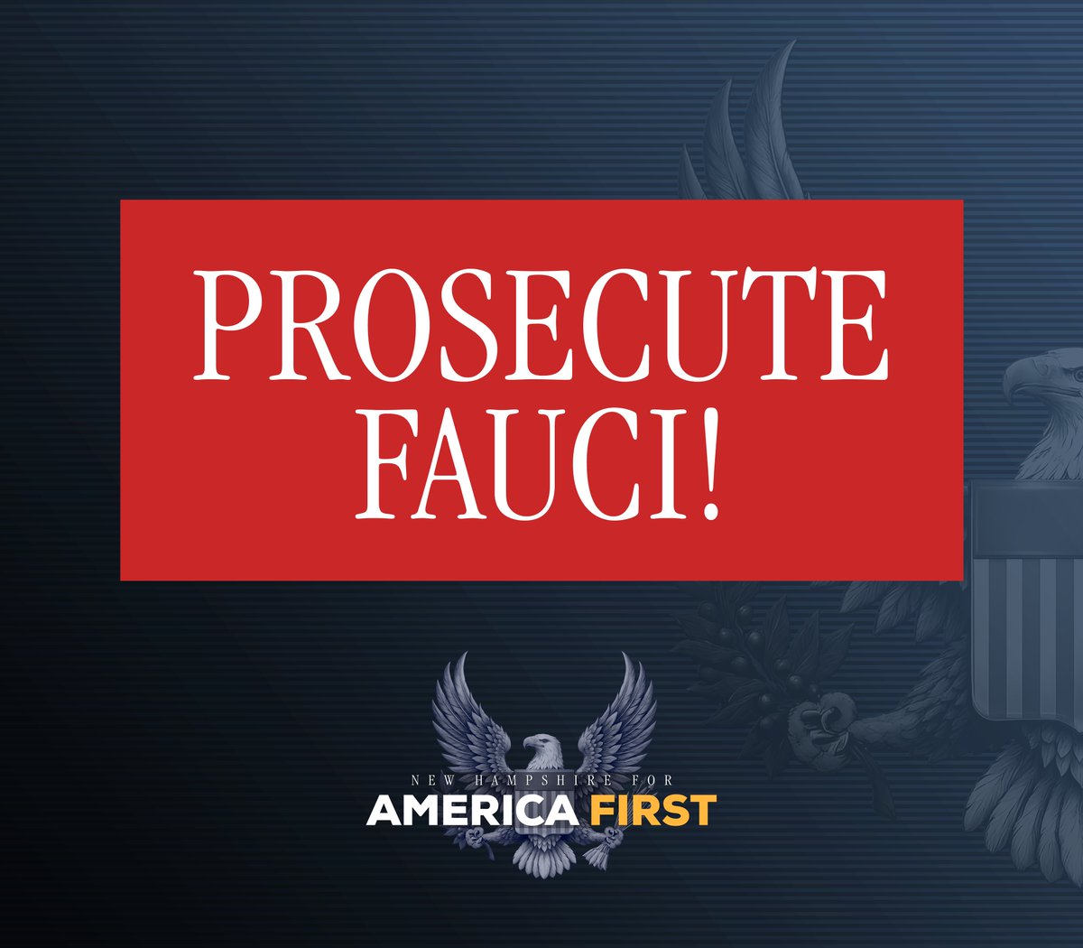 Nh4Trump603's tweet photo. PROSECUTE FAUCI!
๐บ๐ธ
#CrimesAgainstHumanity
#NHForAmericaFirst #NH4AF #NH4TRUMP #NHMAGA
#NHPolitics #SaveAmericaAct https://t.co/GO9wKYPmPd