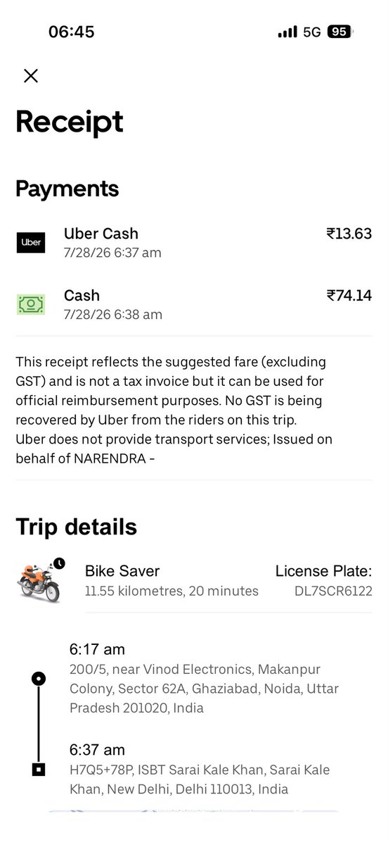roohiitgupta's tweet photo. What kind of your riders doing @Uber @Uber_Support @Uber_India @UberIN_Support He ask for extra 13 rs even if when rs 13 deducted from my uber wallet too, after huge clarification he allegedly demanded extra https://t.co/siJcjtKrHG