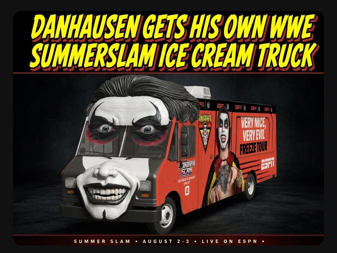 bbreese0215's tweet photo. The Danhausen “Very Nice,Very Evil Summerslam Freeze Tour” will be debuting this week in Minneapolis,Minnesota! @DanhausenAD #WWERAW #Mondaynightraw #youarecursed #Ibeliveyouarecursed https://t.co/OwkD3ON8Br