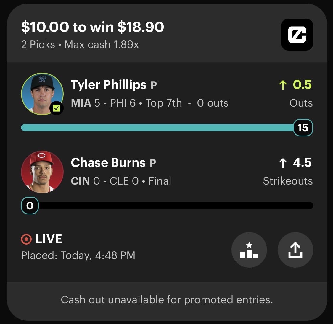 JustinnRamm's tweet photo. @PrizePicksTacos I put burns on the other free pick they had too 😭 https://t.co/gRAHN03NaD