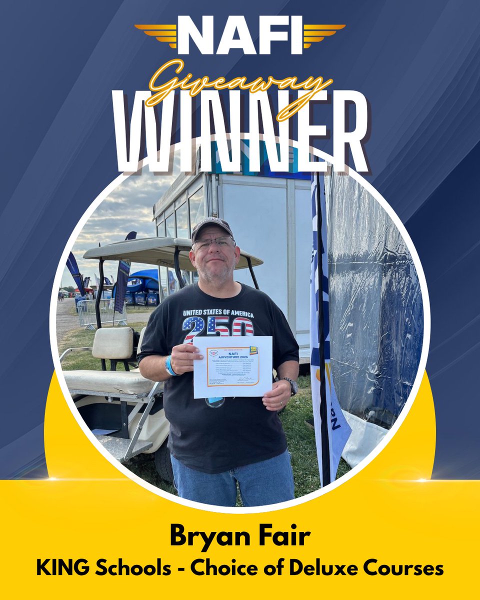 NAFIInstructors's tweet photo. 🎁 And the winners are in! 🎉 Congratulations to our AirVenture Giveaway winners! Thank you to everyone who stopped by the NAFI booth and entered. We loved connecting with you all. See you next year! ✈️
#NAFI #AirVenture #OSH26 https://t.co/mZMjPRPh5w