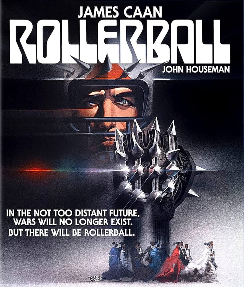 DowdEdward's tweet photo. In the 1975 Dystopian movie Rollerball, where corporate blocs ruled the world, the hero Jonathan discovers all books have been digitalized and edited to suit the narrative for the corporations. 

The movie timeline was set in the year 2018. https://t.co/AE91ZG47N6