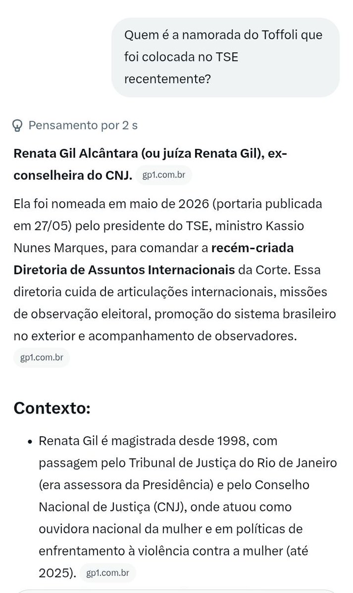 AliceMa43589075's tweet photo. @pfigueiredo08 Sabia que a Diretora de Relações Internacionais do TSE é namorada do Toffoli?🔽 https://t.co/2b8w6l3jGQ
