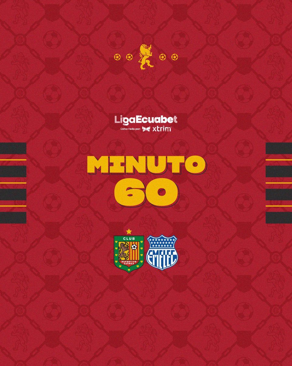 DCuencaOficial's tweet photo. ⏱️ 60’ en juego

#DCuenca 2 🆚 #Emelec 1 
#Fecha22
#LigaEcuabetConectadaPorXtrim
#VamosCUENCA 🔴⚫️ https://t.co/fA5mHmIZvI