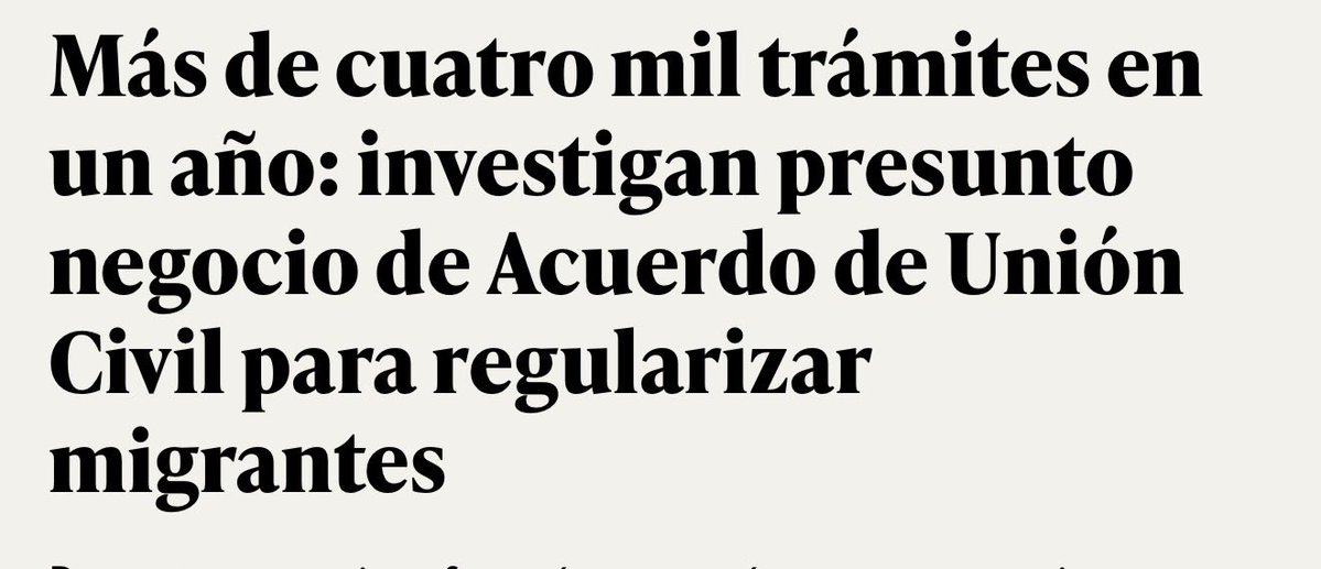 JavierOlivares's tweet photo. 🇨🇱Los Acuerdos de Unión Civil se están transformando en un nuevo chanchullo utilizado por ilegales para obtener residencias de manera fraudulenta en Chile.

Entre 2022 y 2025 se concedieron 7.324 residencias temporales solicitadas tras la celebración de Acuerdos de Unión Civil.

La situación es alarmante: las solicitudes pasaron de 1.946 en 2024 a más de 4.200 en 2025, es decir, más del doble en apenas un año. Y durante lo que va de 2026 ya se registran 2.268 nuevas peticiones,

Por esta razón, he solicitado la comparecencia en el Congreso de las autoridades del Registro Civil, del Director del Servicio Nacional de Migraciones y de todos los responsables de fiscalizar este sistema, para que expliquen qué medidas se están adoptando para impedir que se siga utilizando este mecanismo para vulnerar nuestra legislación migratoria y la fe pública.

🇨🇱 Por Chile, siempre por la Patria.